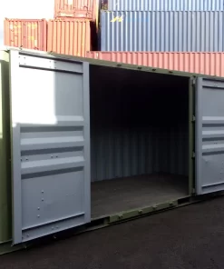 Alternative view of 20' USED Storage Container with Side Doors.