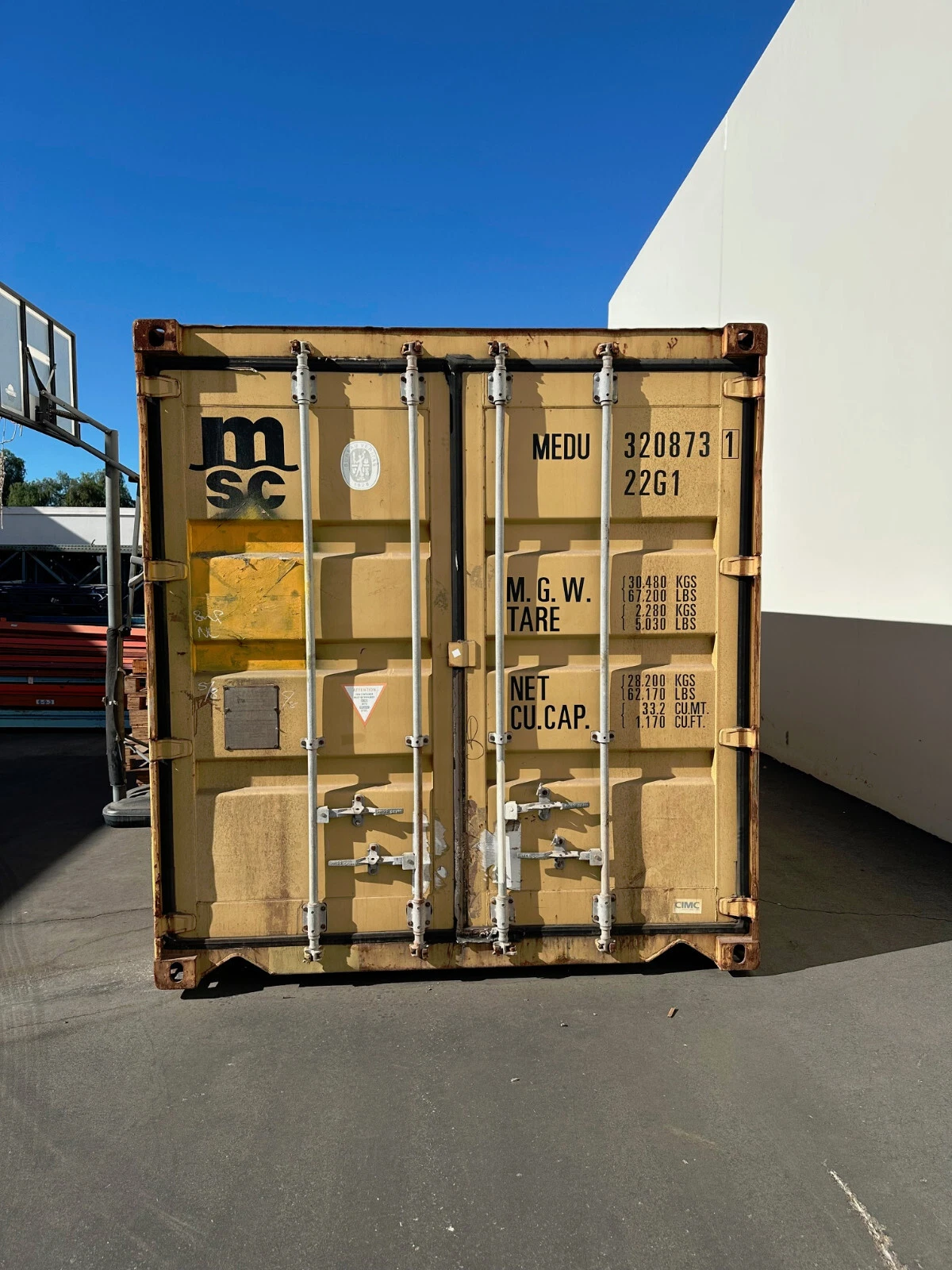 Used 20ft Conex Shipping / Storage Container – Yellow/Gold – Priced to Sell! 5 Used 20ft Conex Shipping / Storage Container – Yellow/Gold – Priced to Sell! - Image 5